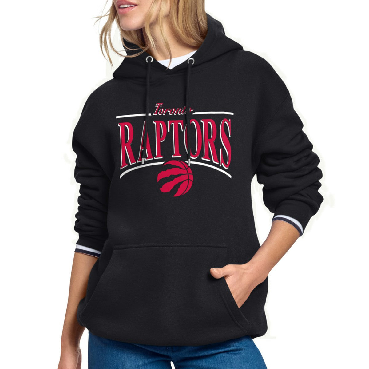 Toronto Raptors Starter Women's Arch Stripe Fleece Hoodie Black - NBA