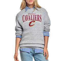 Cleveland Cavaliers Starter Women's Arch Stripe Fleece Crewneck Sweatshirt Gray - NBA