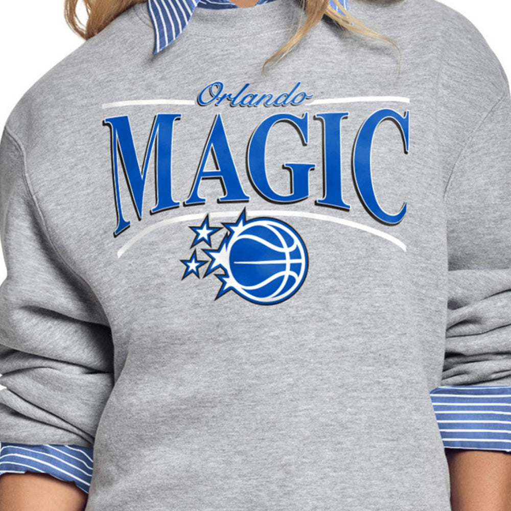 Orlando Magic Starter Women's Arch Stripe Fleece Crewneck Sweatshirt Gray - NBA