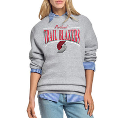 Portland Trail Blazers Starter Women's Arch Stripe Fleece Crewneck Sweatshirt Gray - NBA