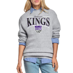 Sacramento Kings Starter Women's Arch Stripe Fleece Crewneck Sweatshirt Gray - NBA