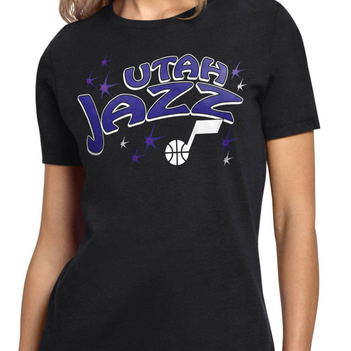 Utah Jazz Starter Women's Fireworks T-Shirt Black - NBA