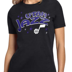 Utah Jazz Starter Women's Fireworks T-Shirt Black - NBA
