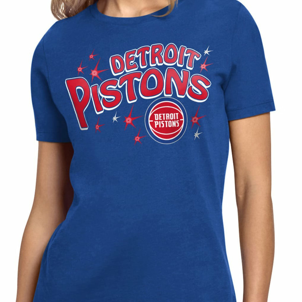 Detroit Pistons Starter Women's Fireworks T-Shirt Blue - NBA