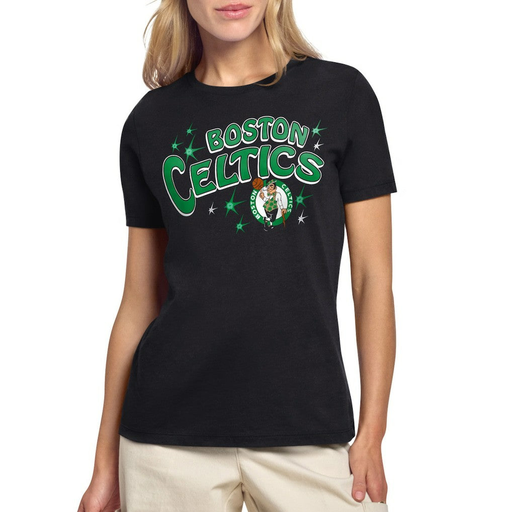 Boston Celtics Starter Women's Fireworks T-Shirt Black - NBA