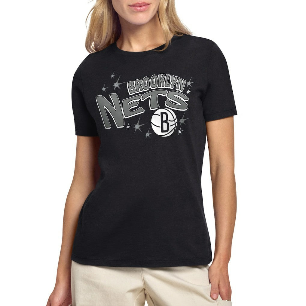 Brooklyn Nets Starter Women's Fireworks T-Shirt Black - NBA