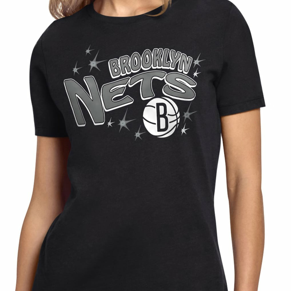 Brooklyn Nets Starter Women's Fireworks T-Shirt Black - NBA