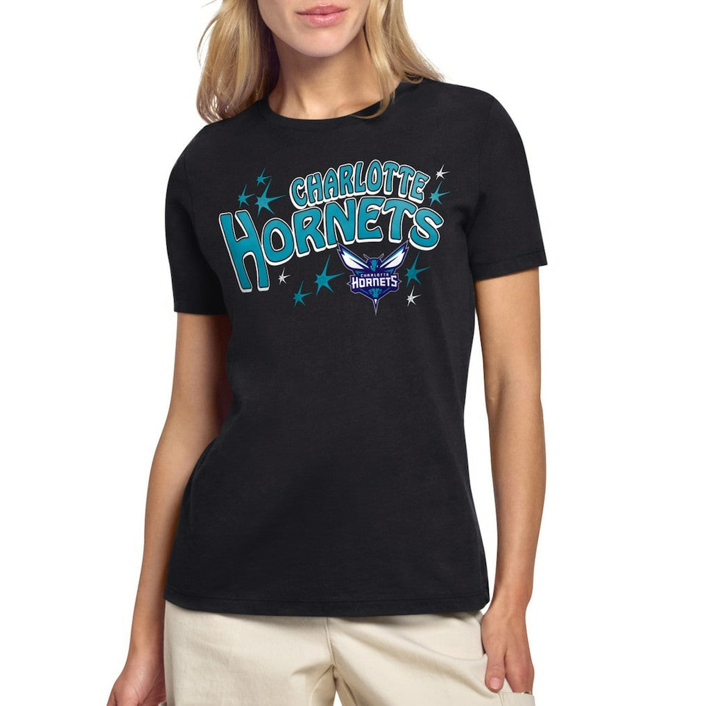 Charlotte Hornets Starter Women's Fireworks T-Shirt Black - NBA