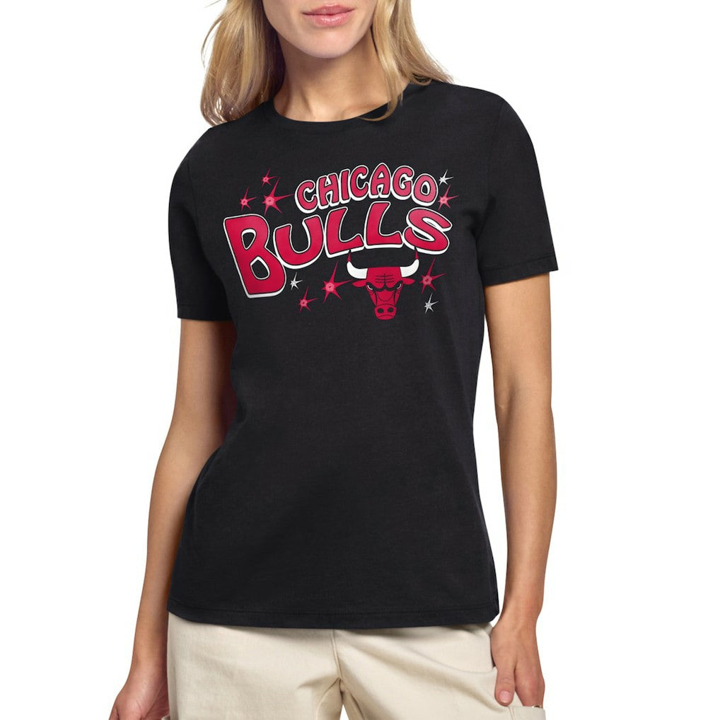Chicago Bulls Starter Women's Fireworks T-Shirt Black - NBA