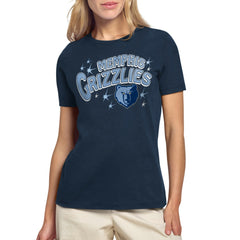Memphis Grizzlies Starter Women's Fireworks T-Shirt Navy - NBA