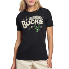Milwaukee Bucks Starter Women's Fireworks T-Shirt Black - NBA