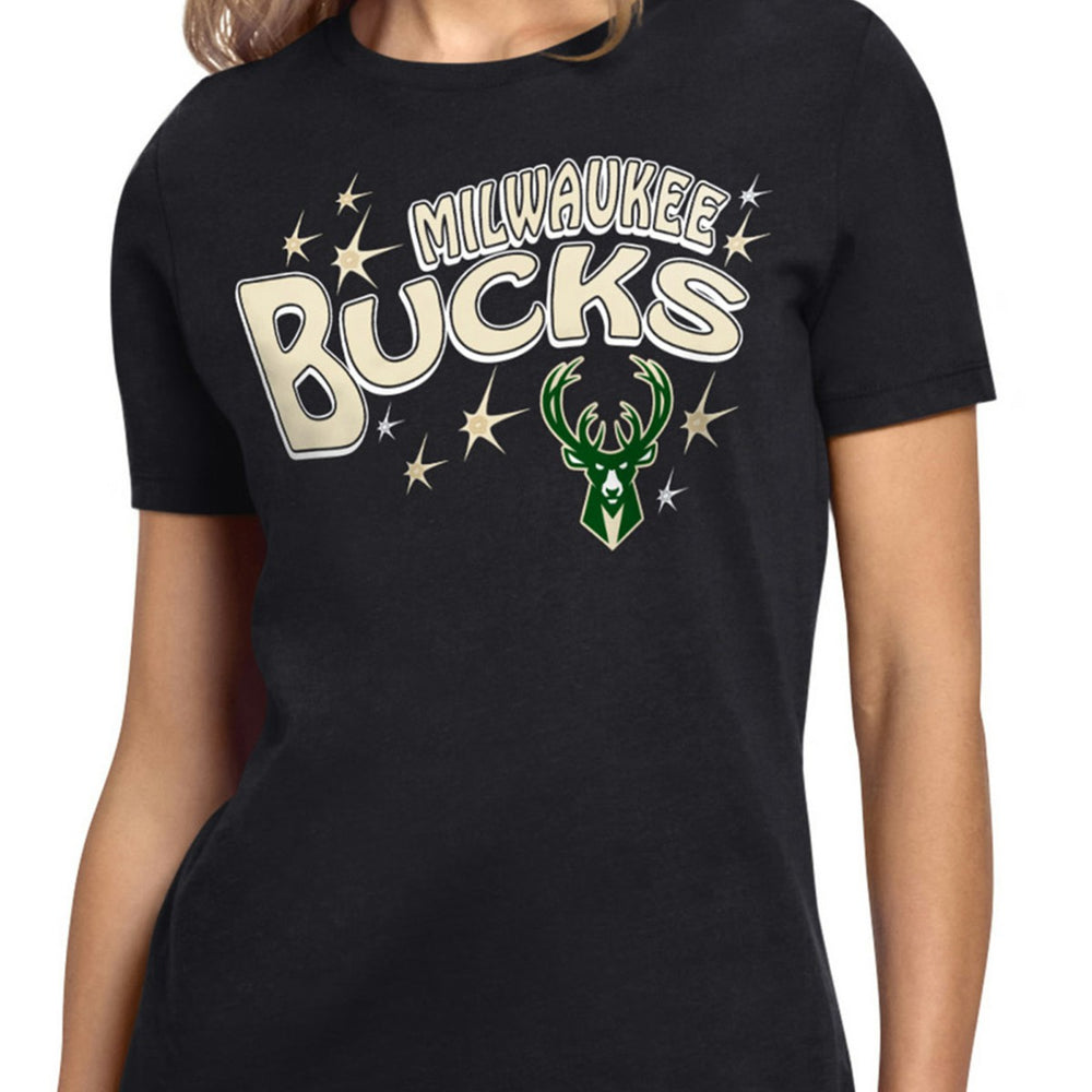 Milwaukee Bucks Starter Women's Fireworks T-Shirt Black - NBA