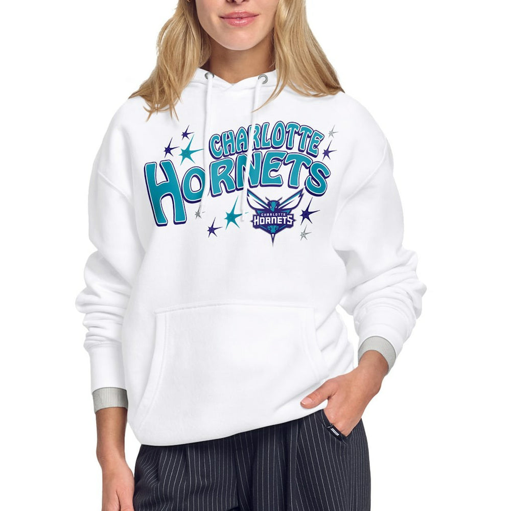 Charlotte Hornets Starter Women's Fireworks Fleece Hoodie White - NBA