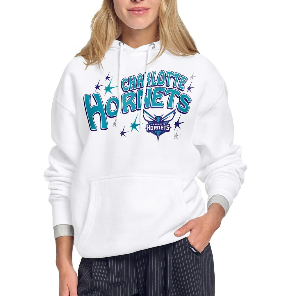 Charlotte Hornets Starter Women's Fireworks Fleece Hoodie White - NBA