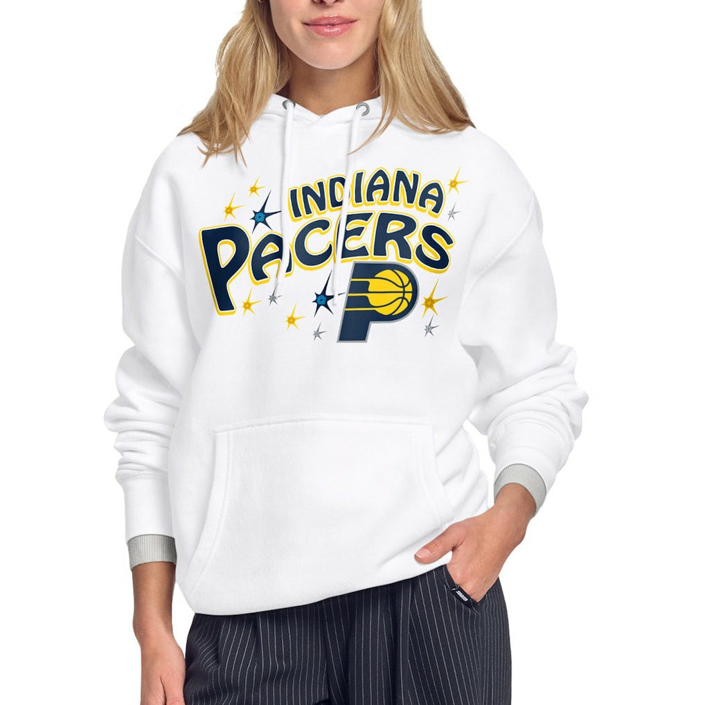 Indiana Pacers Starter Women's Fireworks Fleece Hoodie White - NBA