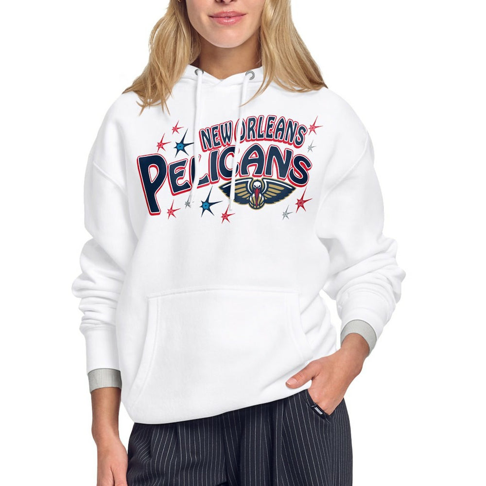 New Orleans Pelicans Starter Women's Fireworks Fleece Hoodie White - NBA