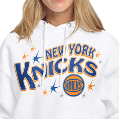 New York Knicks Starter Women's Fireworks Fleece Hoodie White - NBA