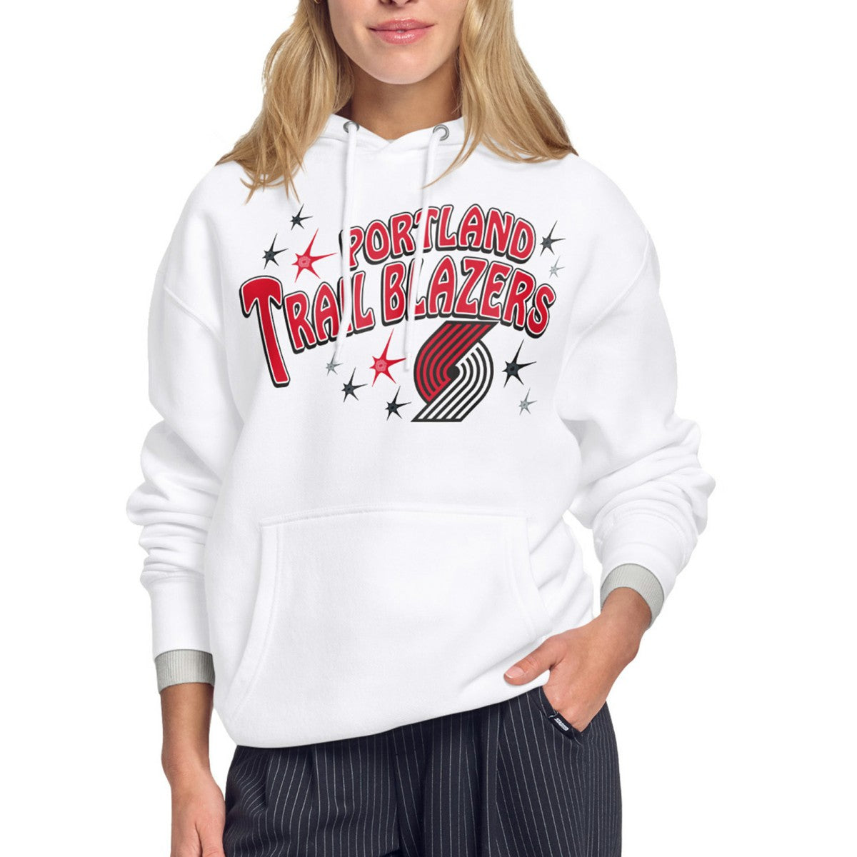 Portland Trail Blazers Starter Women's Fireworks Fleece Hoodie White - NBA