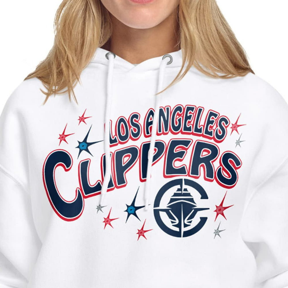 LA Clippers Starter Women's Fireworks Fleece Hoodie White - NBA