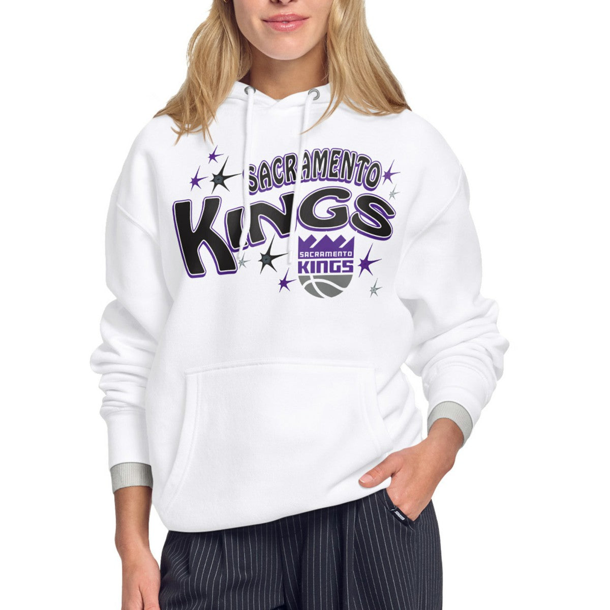 Sacramento Kings Starter Women's Fireworks Fleece Hoodie White - NBA