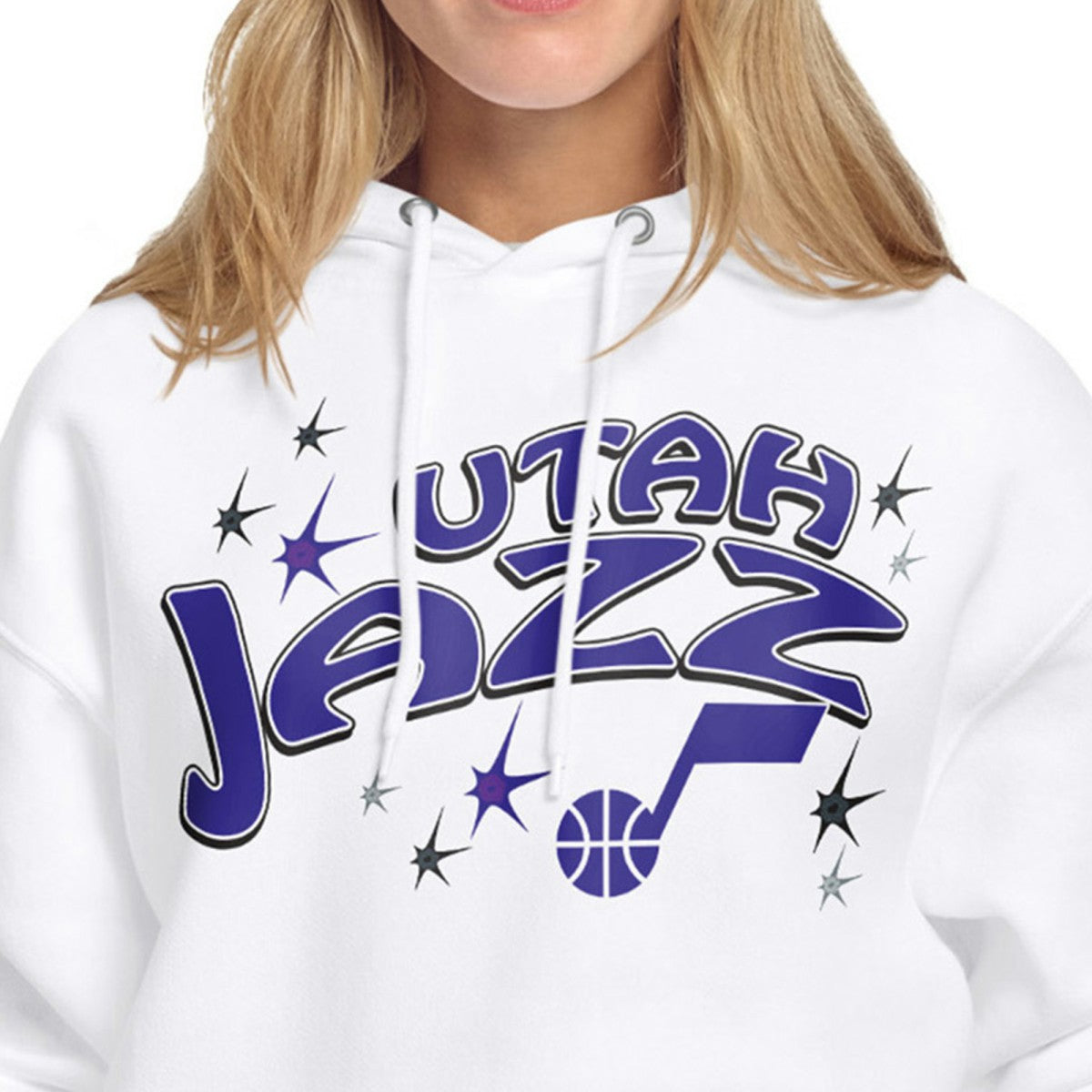 Utah Jazz Starter Women's Fireworks Fleece Hoodie White - NBA