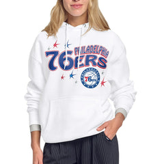 Philadelphia 76ers Starter Women's Fireworks Fleece Hoodie White - NBA