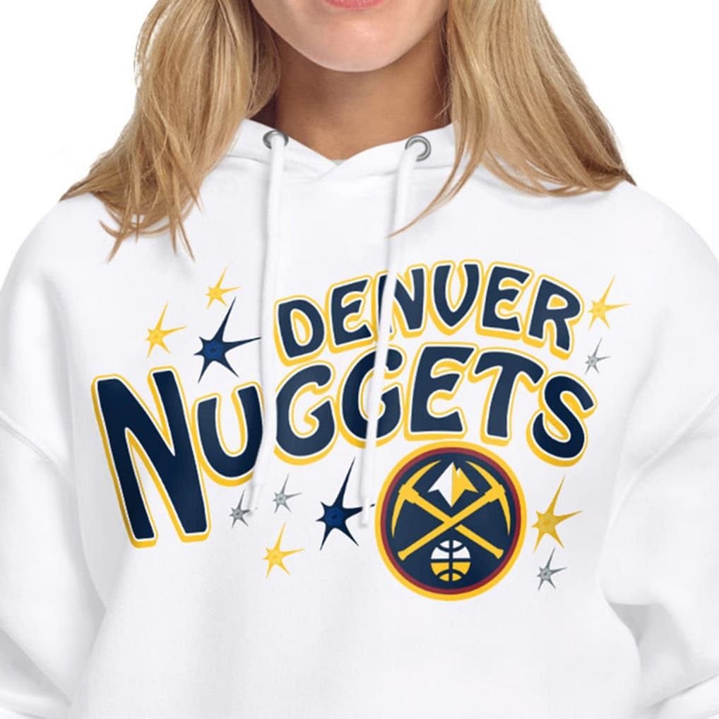 Denver Nuggets Starter Women's Fireworks Fleece Hoodie White - NBA