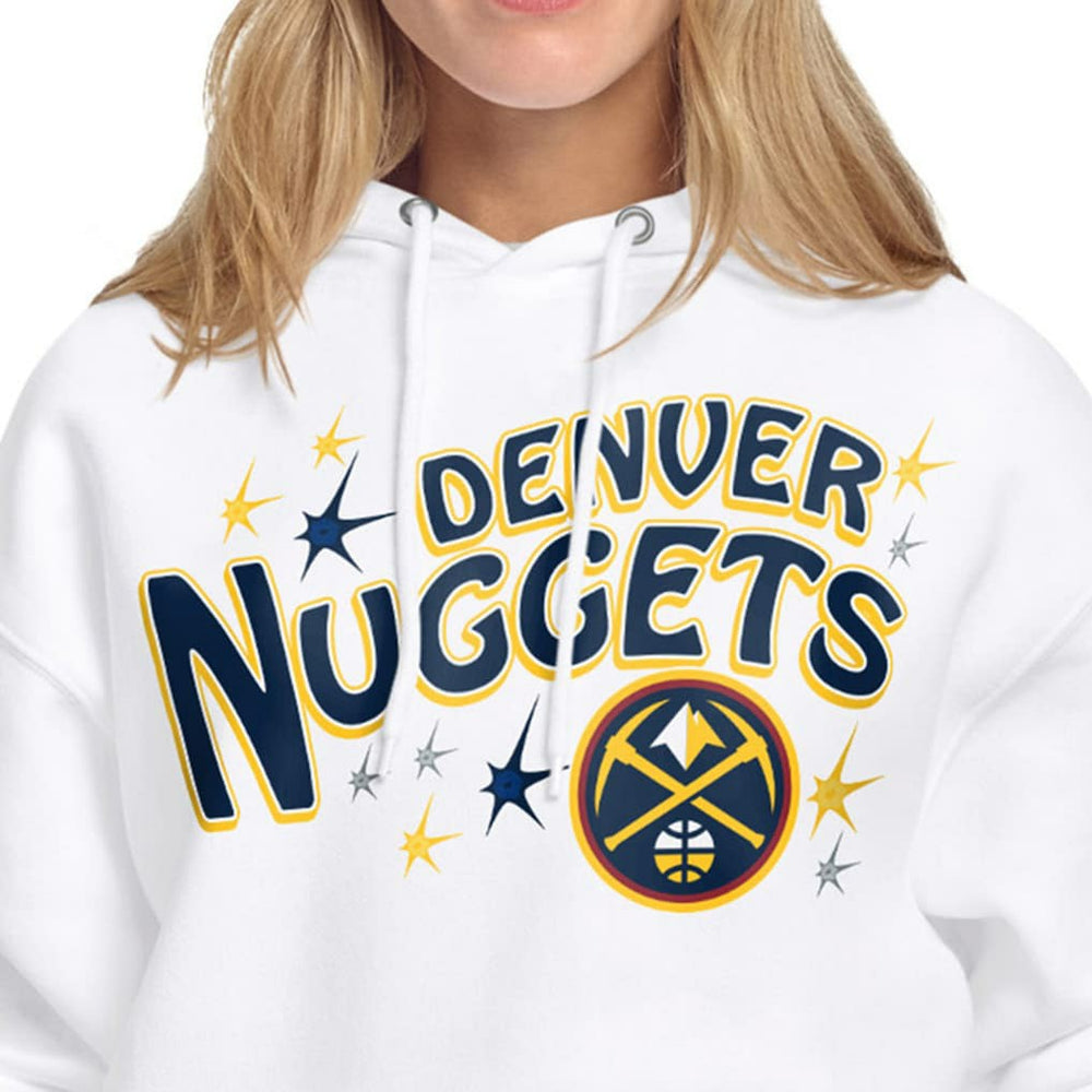 Denver Nuggets Starter Women's Fireworks Fleece Hoodie White - NBA