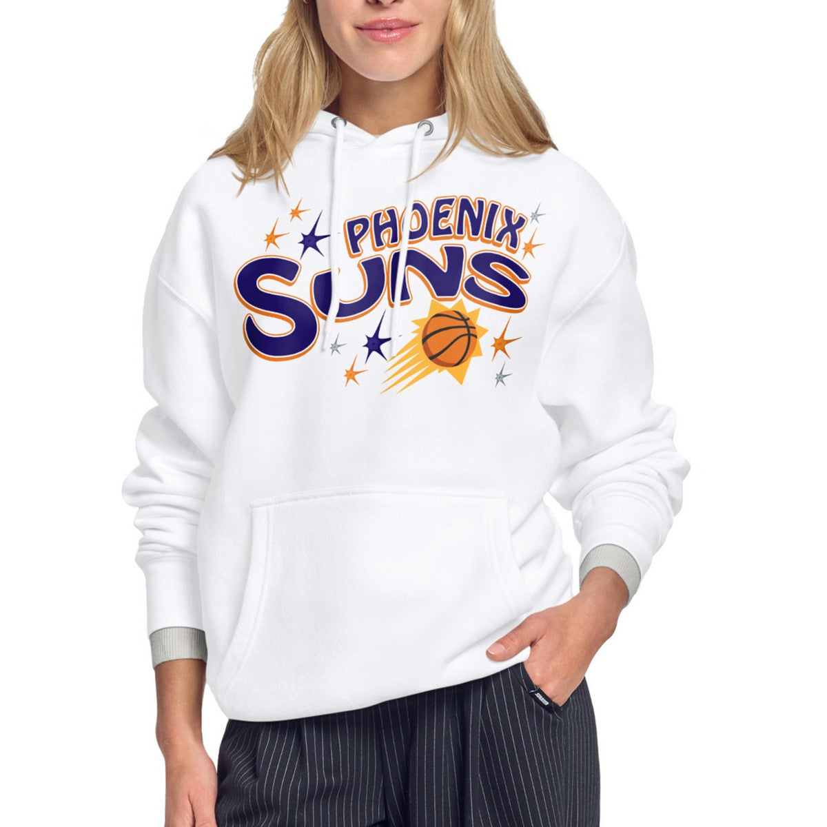 Phoenix Suns Starter Women's Fireworks Fleece Hoodie White - NBA
