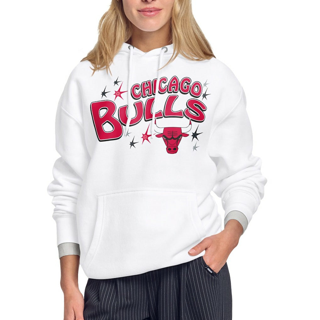 Chicago Bulls Starter Women's Fireworks Fleece Hoodie White - NBA