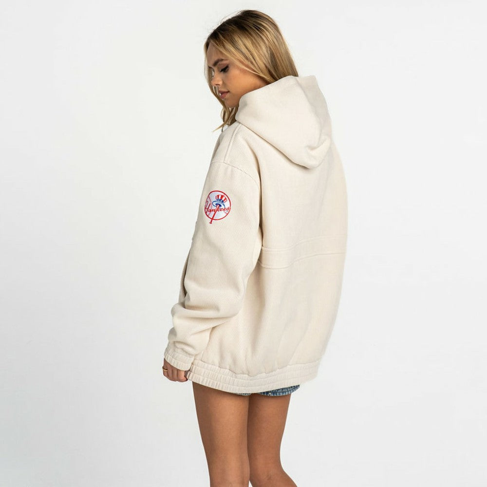 New York Yankees The Wild Collective Women's Oversized Cord Hoodie - MLB