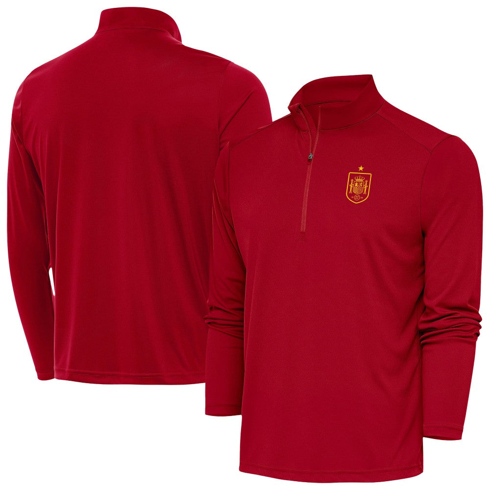 Spain National Team Antigua Statement Quarter-Zip Pullover Red - FIFA World CUP