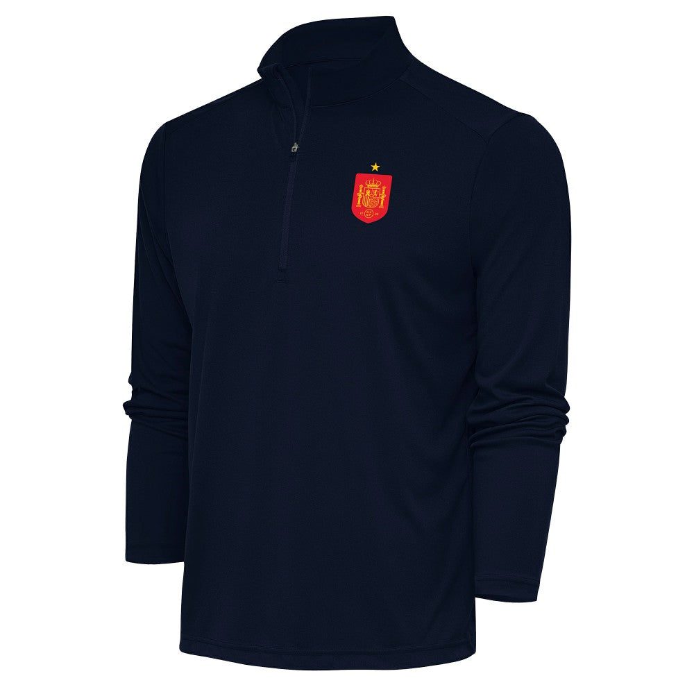 Spain National Team Antigua Statement Quarter-Zip Pullover Navy - FIFA World CUP