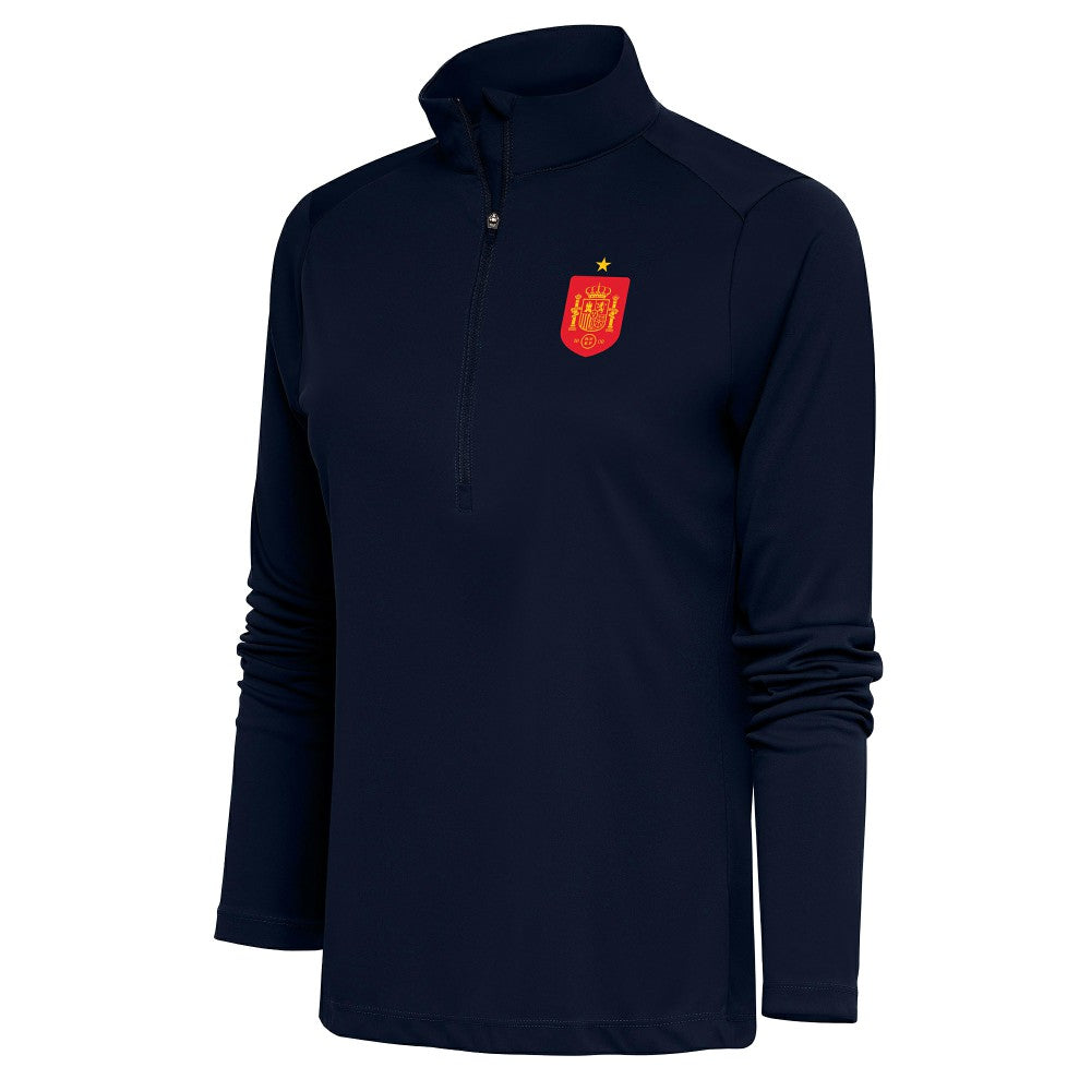 Spain National Team Antigua Women's Statement Half-Zip Pullover Navy - FIFA World CUP