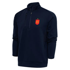 Spain National Team Antigua Genesis Quarter-Zip Pullover Navy - FIFA World CUP