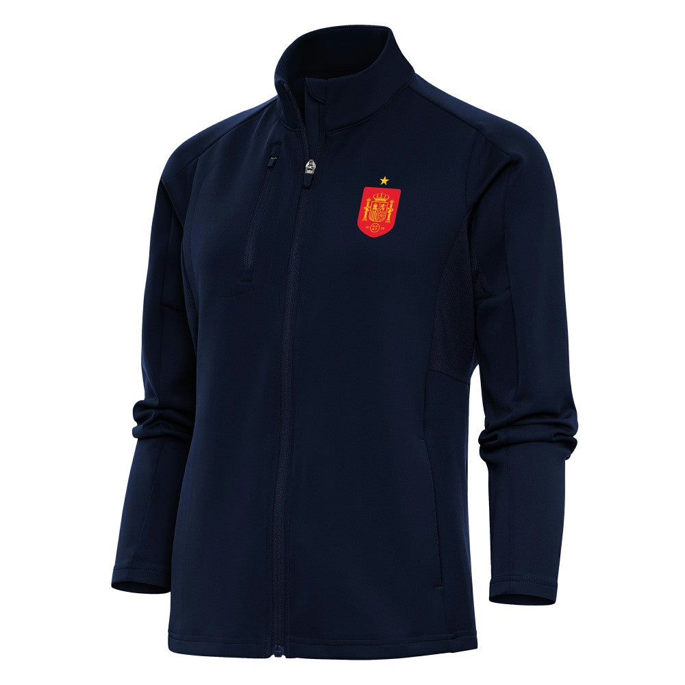 Spain National Team Antigua Women's Genesis Full-Zip Jacket Navy - FIFA World CUP