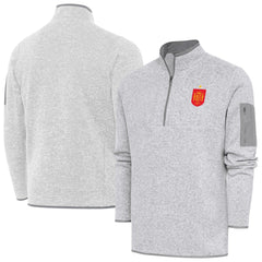 Spain National Team Antigua Elevate Quarter-Zip Pullover Heather Gray - FIFA World CUP