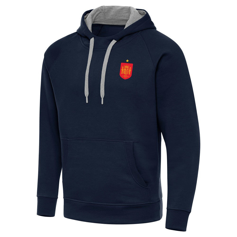 Spain National Team Antigua Takeover Fleece Raglan Hoodie Navy - FIFA World CUP