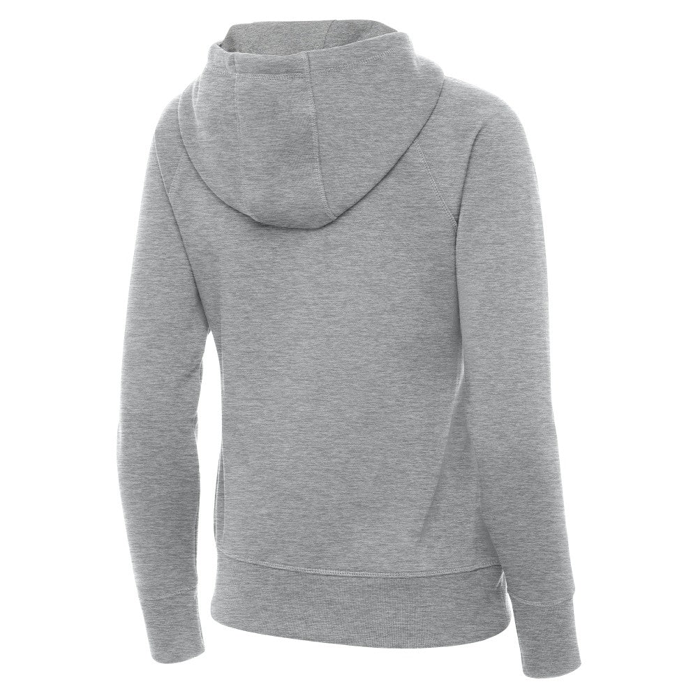 Spain National Team Antigua Women's Takeover Fleece Raglan Full-Zip Hoodie Heather Gray - FIFA World CUP