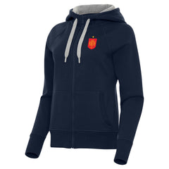 Spain National Team Antigua Women's Takeover Fleece Raglan Full-Zip Hoodie Navy - FIFA World CUP