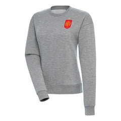 Spain National Team Antigua Women's Takeover Fleece Sweatshirt Heather Gray - FIFA World CUP