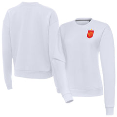 Spain National Team Antigua Women's Takeover Fleece Sweatshirt White - FIFA World CUP