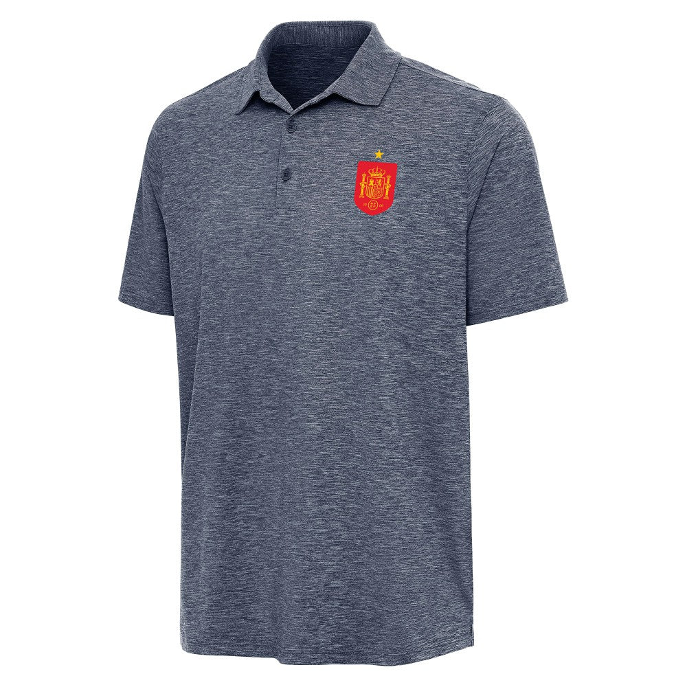 Spain National Team Antigua Triple Shot Polo Heather Navy - FIFA World CUP