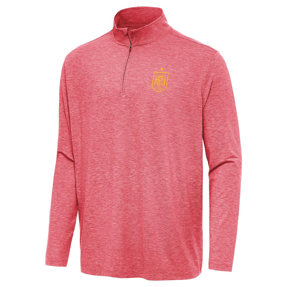 Spain National Team Antigua Masters Quarter-Zip Pullover Heather Red - FIFA World CUP