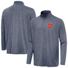 Spain National Team Antigua Masters Quarter-Zip Pullover Heather Navy - FIFA World CUP