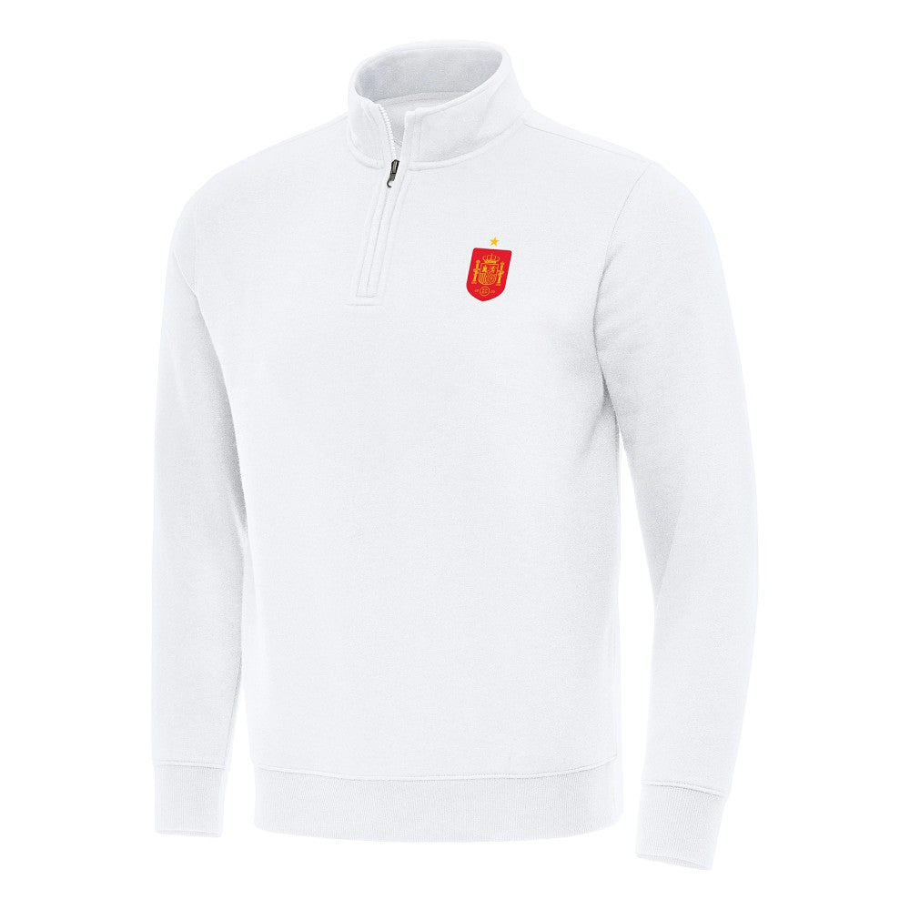 Spain National Team Antigua Landslide Quarter-Zip Pullover White - FIFA World CUP