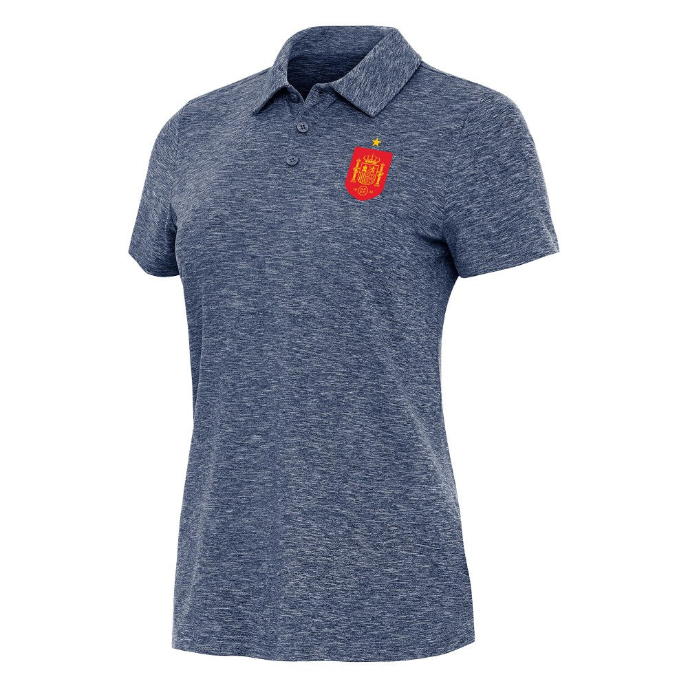Spain National Team Antigua Women's Triple Shot Polo Heather Navy - FIFA World CUP