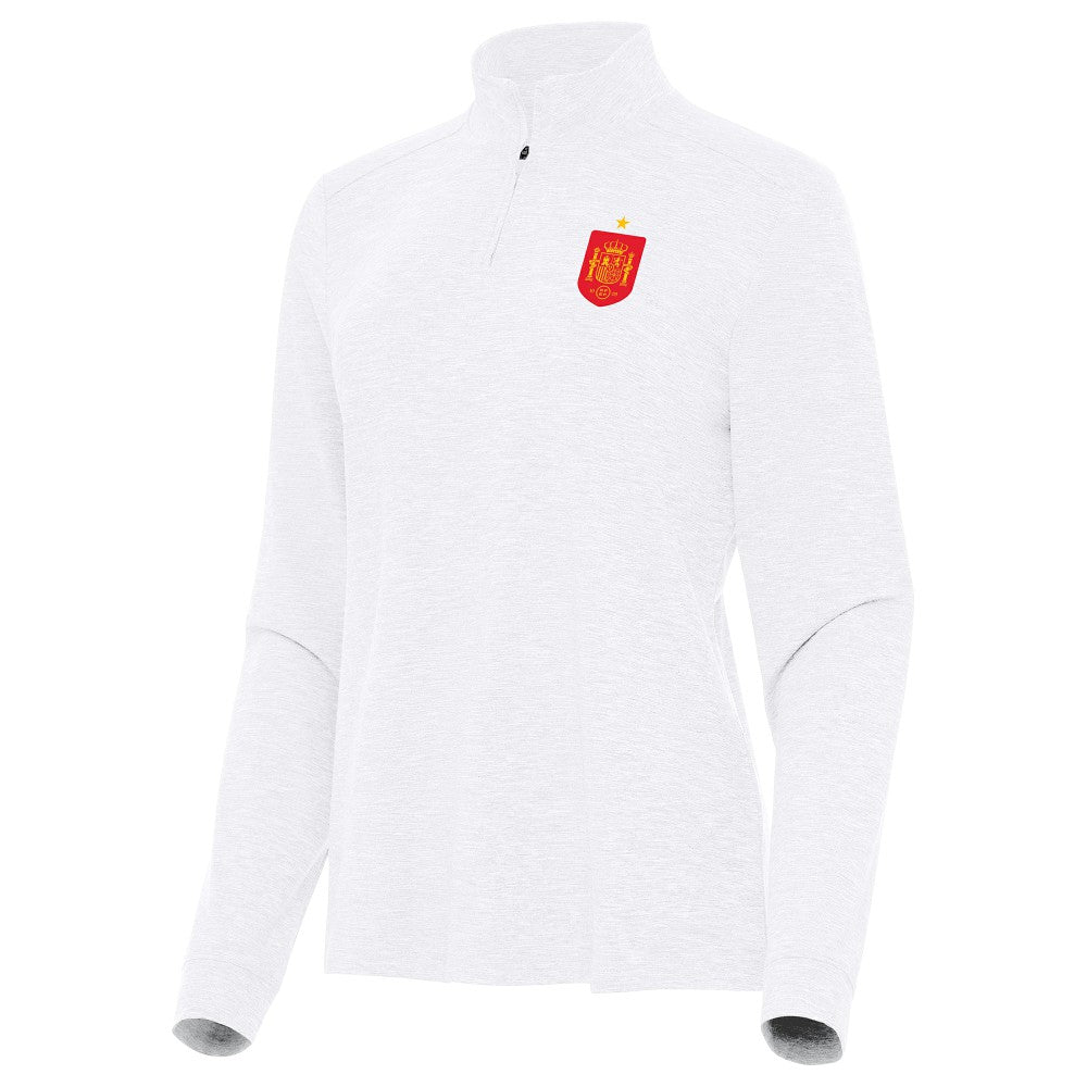 Spain National Team Antigua Women's Quarter-Zip Pullover White - FIFA World CUP