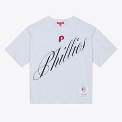 Philadelphia Phillies Mitchell & Ness Women's Script Cropped Boxy T-Shirt - MLB