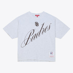 San Diego Padres Mitchell & Ness Women's Script Cropped Boxy T-Shirt - MLB